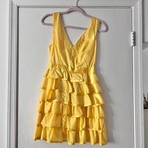 Yellow Ruffled Sleeveless Dress by Arden B. Party Dress size S